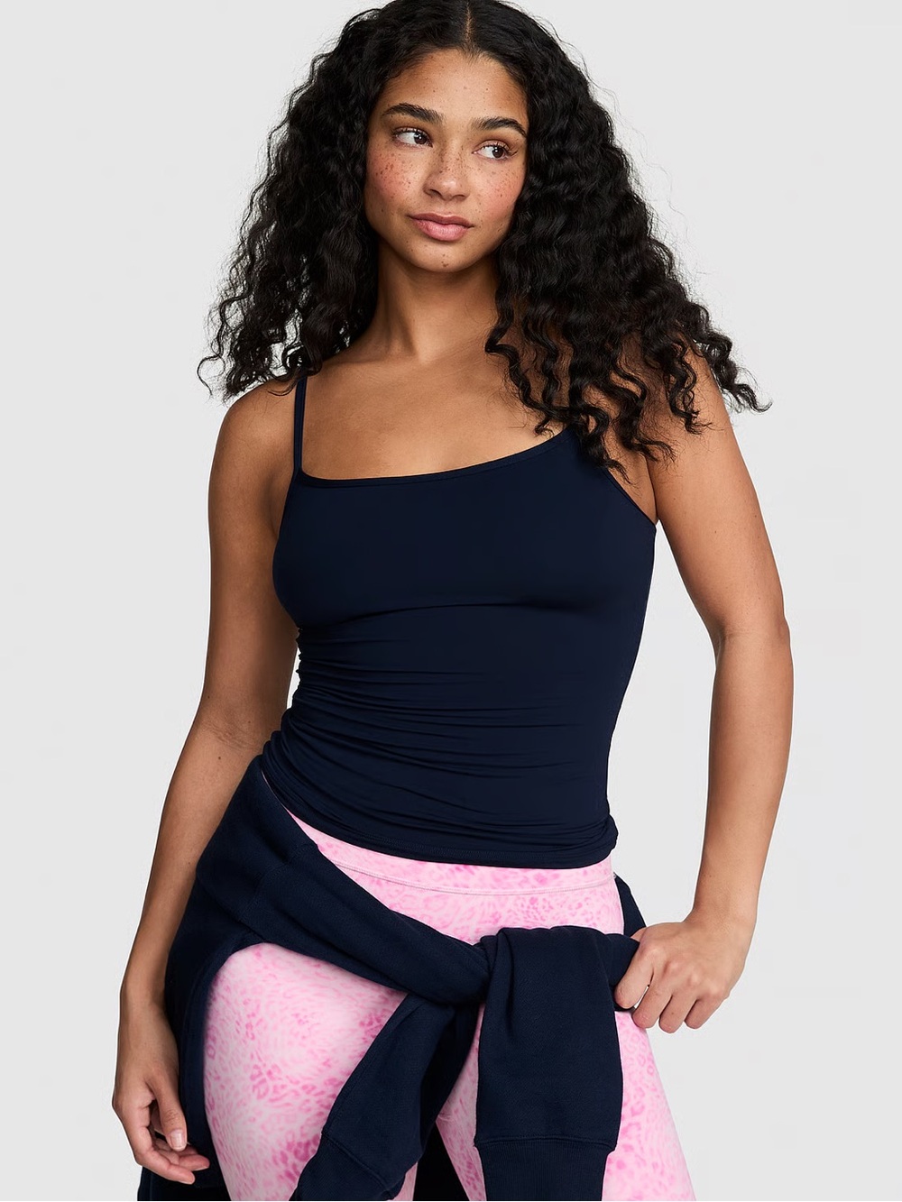 VS PINK Base Stretch Cami Noir Navy XS